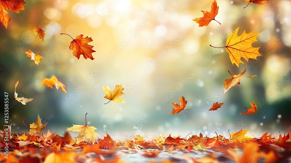 Maple leaves, autumn background with flying leaves isolated on white Maple leaves, autumn background with flying leaves isolated on white