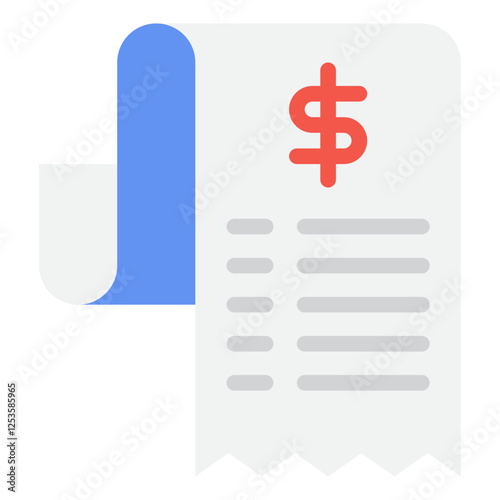 Stylish Receipt with Dollar Sign Indicator