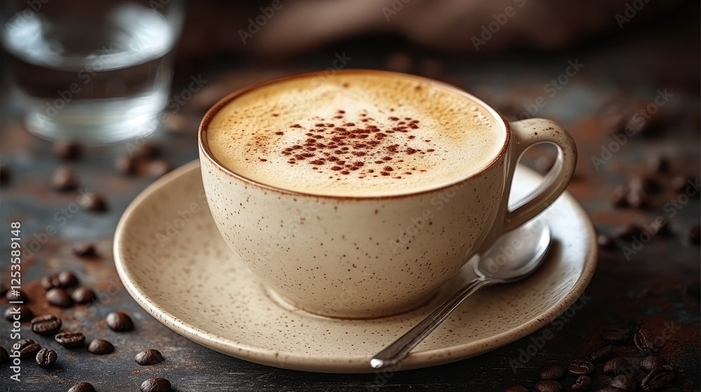 Cups of Hot and Cold Cappuccino on an Old Wooden Table in the Morning. Cups of Hot and Cold Cappuccino on an Old Wooden Table in the Morning.