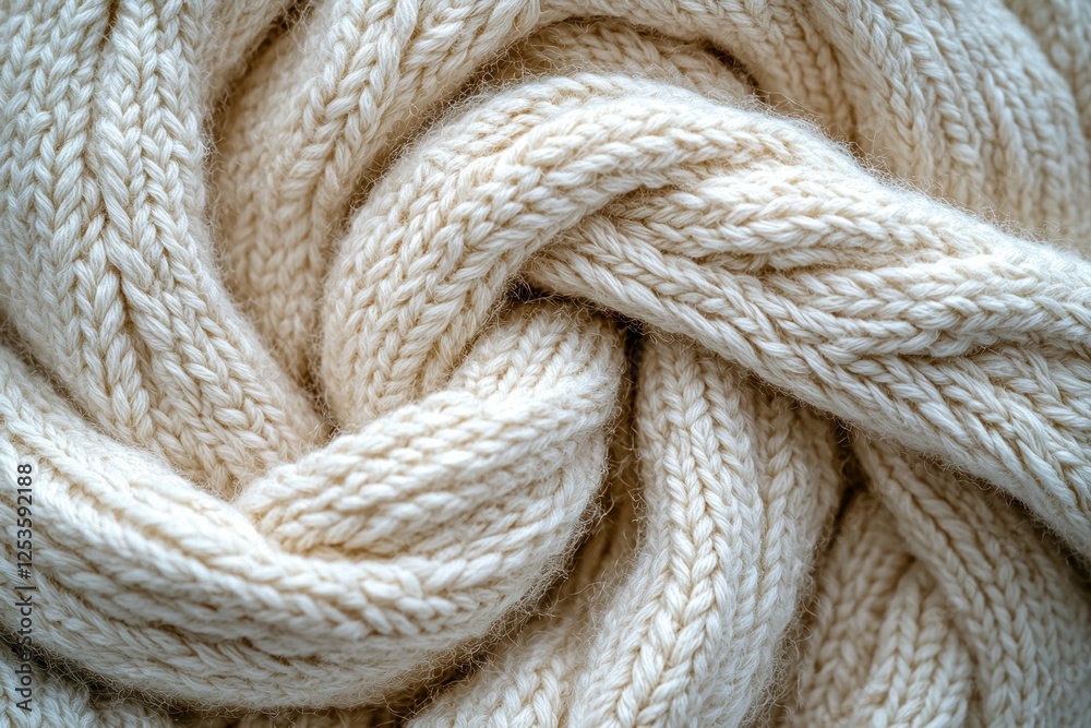 Swirled cream knit fabric texture background for cozy winter designs Swirled cream knit fabric texture background for cozy winter designs