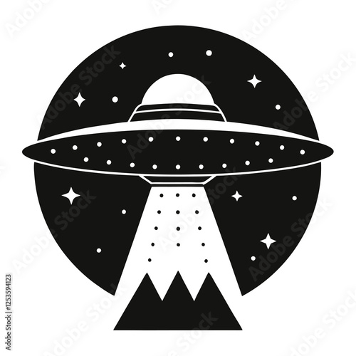 silhouette vector of intergalactic spaceship