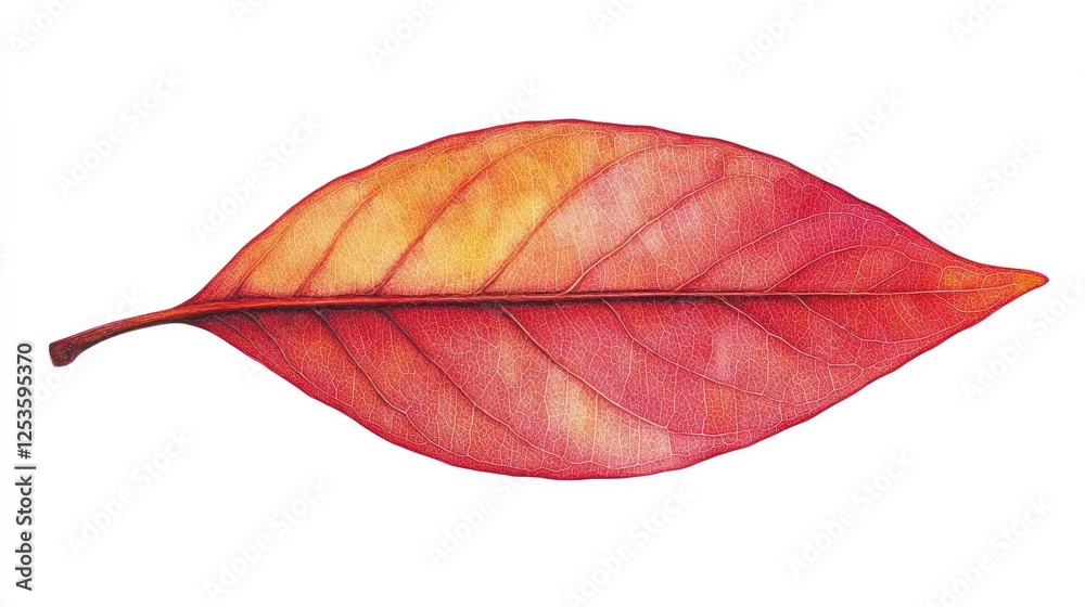 Red fall leaf isolated on white background Red fall leaf isolated on white background