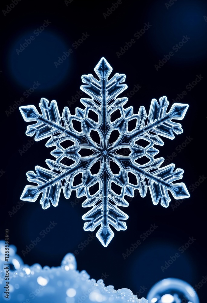 Intricate Icy Snowflake Crystal Macro 4K Background for Vaporwave Design Intricate Icy Snowflake Crystal Macro 4K Background for Vaporwave Design