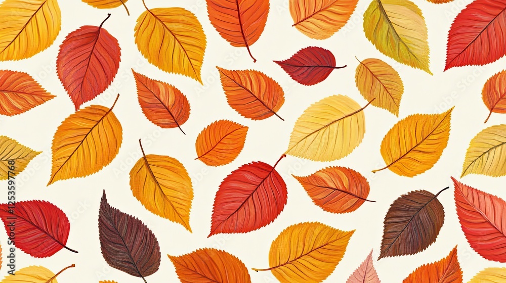 Seamless pattern with colorful autumn leaves Seamless pattern with colorful autumn leaves