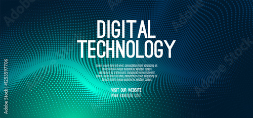 Digital technology banner green blue background concept, cyber technology circuit, abstract tech, innovation future data, internet network, Ai big data, futuristic wifi connection illustration concept