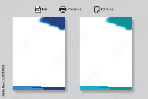 Clean corporate letterhead template design, Modern letterheads design template, Professional company letterheads layout for business and project.