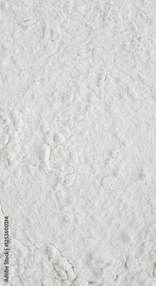 Fototapeta premium White Flour Texture: Culinary Art Background, Baking Ingredient, Fine Powder, Food Prep, Grain Ingredient for Cooking and Pastry