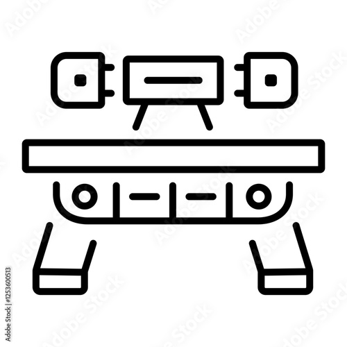 A linear icon of gamepad stand