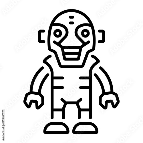 Alien character icon in linear style 