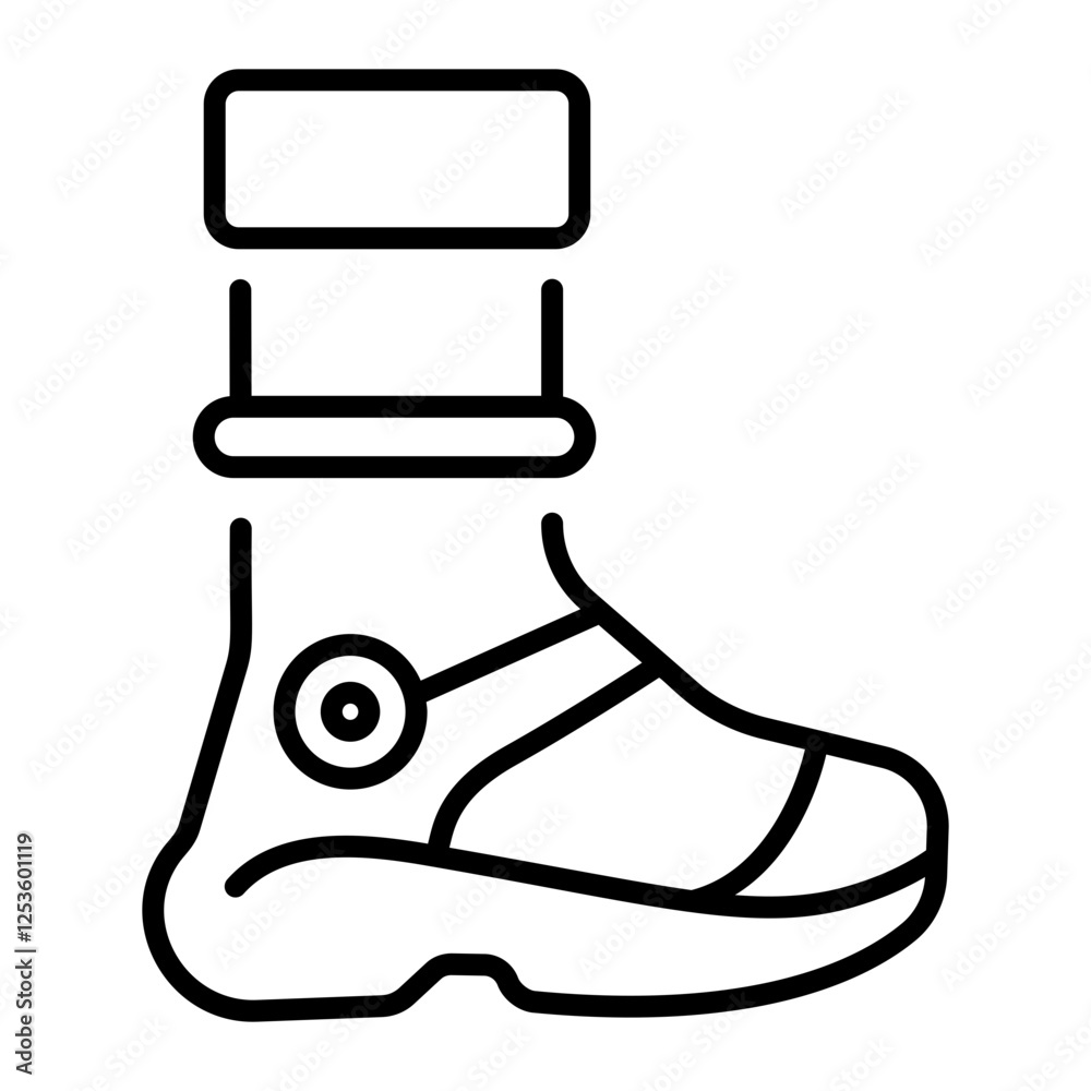 Long boot icon in linear style Long boot icon in linear style