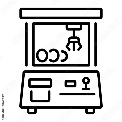 Claw machine icon in linear style 