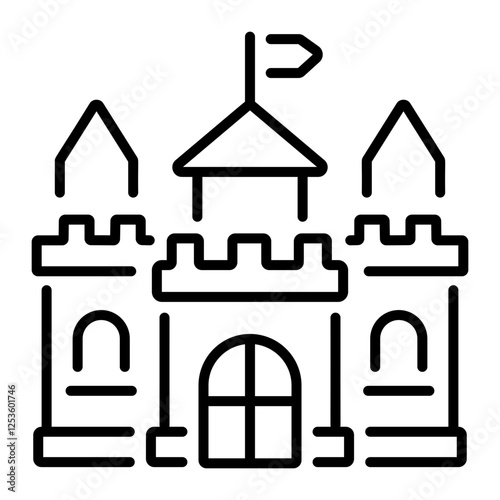 A linear style icon of a castle 