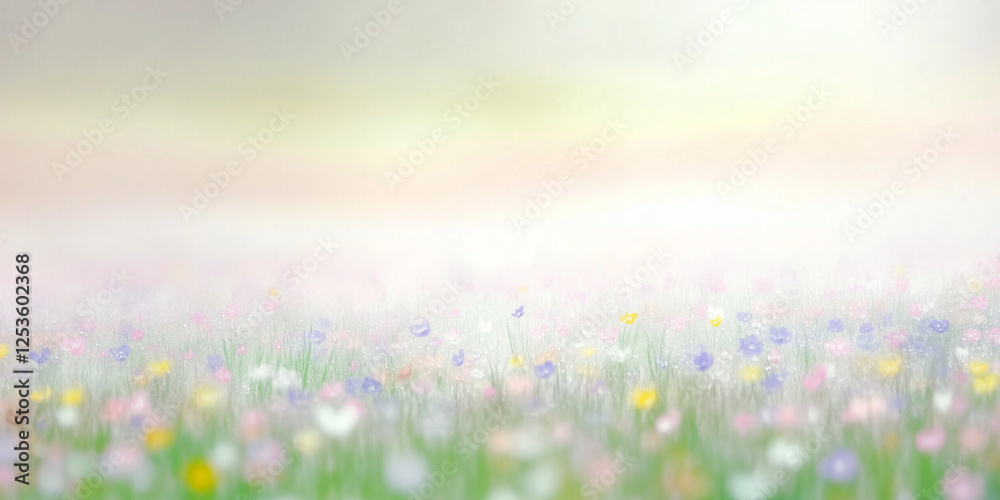 Soft-focus wildflower meadow bathed in spring light Soft-focus wildflower meadow bathed in spring light
