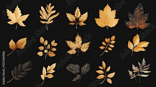 Wallpaper Mural Vector illustration of autumn leaves set Torontodigital.ca