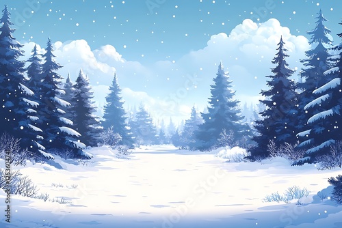 Peaceful Winter Forest Trail Scene