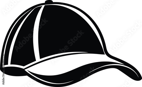 Vintage style Baseball Cap vector, Baseball Cap silhouette and line art vector illustration