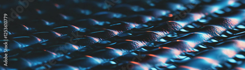 Halftone texture of a chain-link fence creating a moiré pattern in close-up view photo