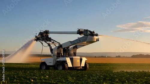 Agricultural Irrigation System in Field