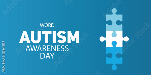 Autism Awareness Day Word Design. Simple and elegant design