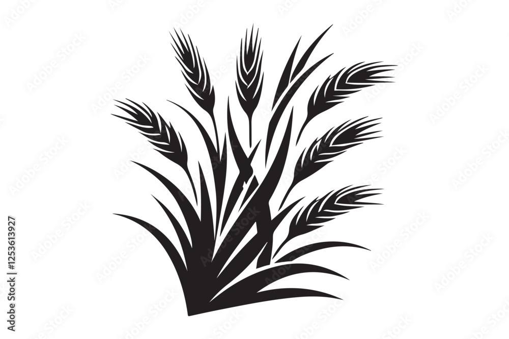 Obraz premium Grass silhouette vector