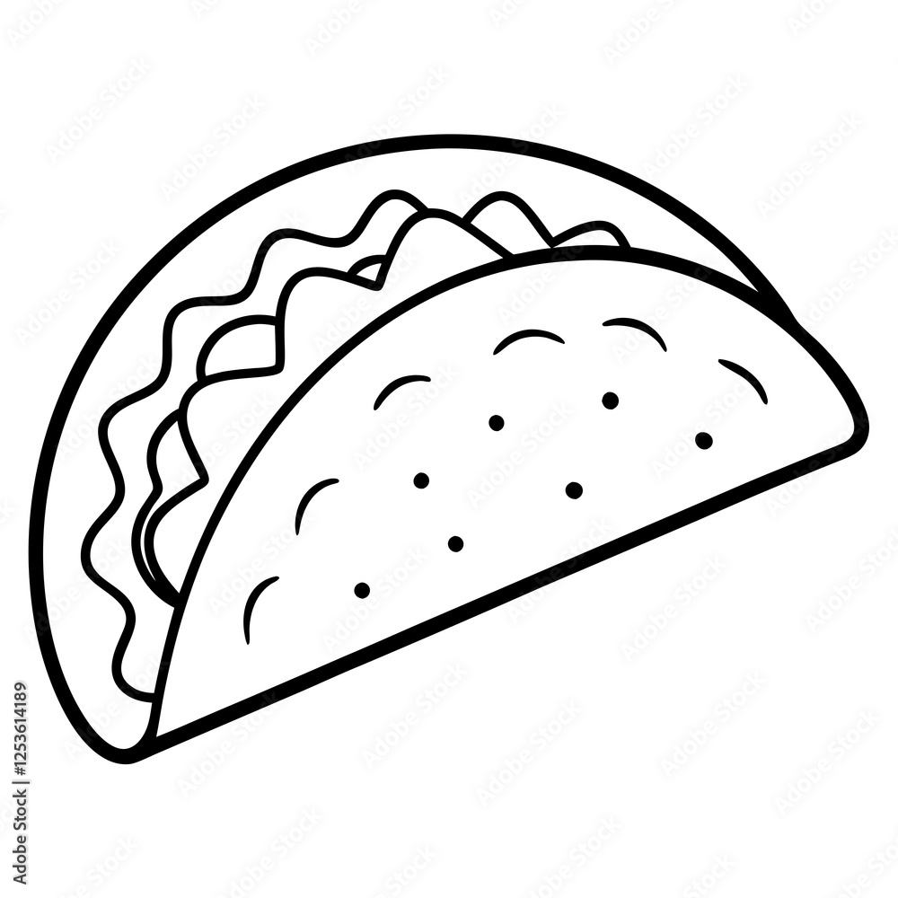 Minimalist Taco Line Art Design Minimalist Taco Line Art Design