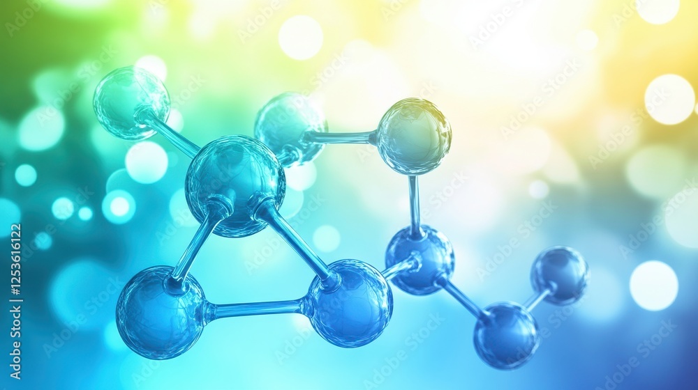 Abstract molecular structure with glowing nodes and connections, representing advanced research in scientific and medical fields, on a soft gradient background. Abstract molecular structure with glowing nodes and connections, representing advanced research in scientific and medical fields, on a soft gradient background.