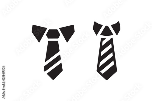Tie vector silhouette isolated in white background