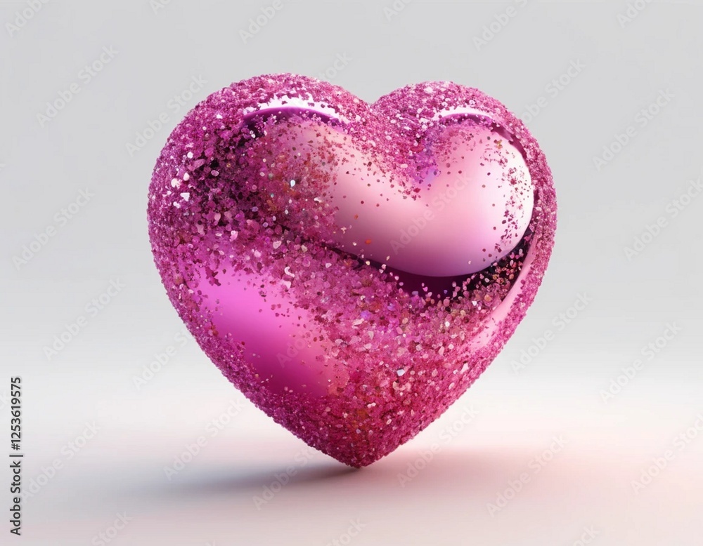 Fototapeta premium pink heart on white background