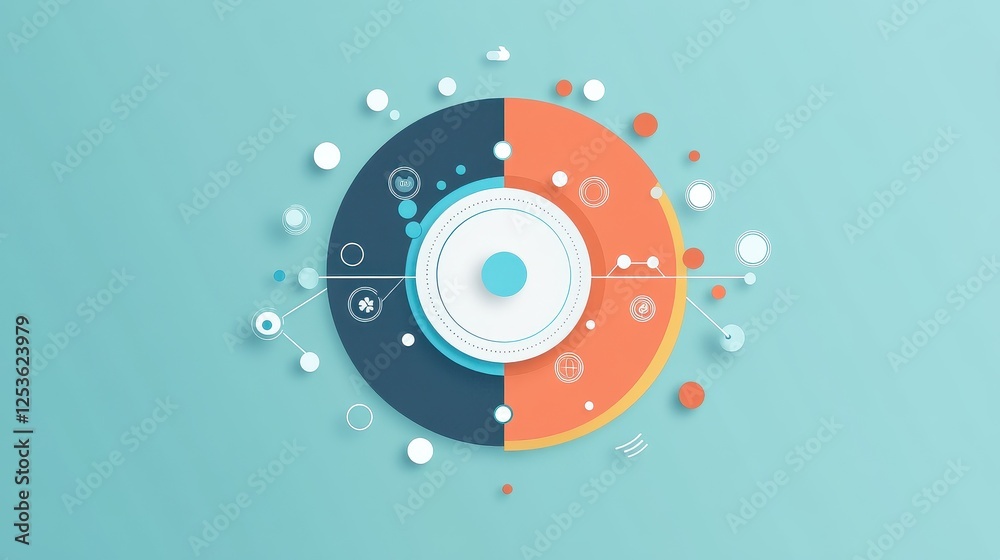 Future disease prevention technologies flat design top view innovation in medicine theme animation Split-complementary color scheme.