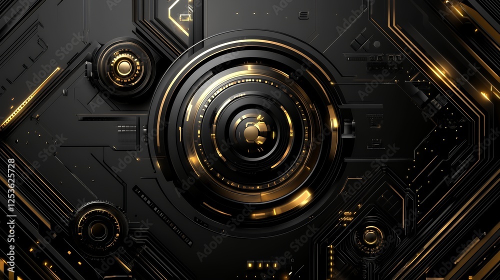 Abstract Black Gold Futuristic Technology Design Abstract Black Gold Futuristic Technology Design