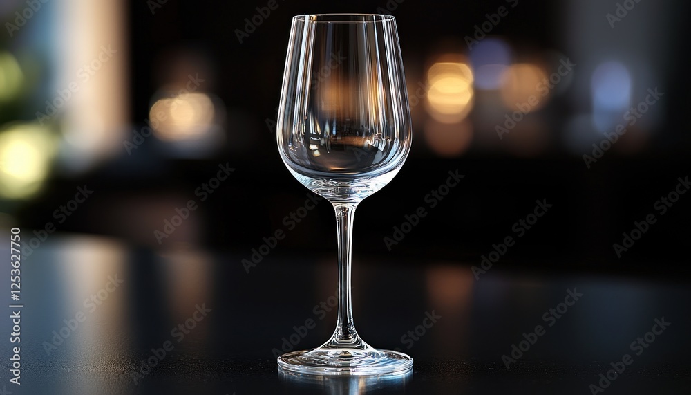 custom made wallpaper toronto digitalEmpty wine glass on table with blurred background lights, for drinkware ads