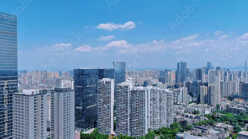 4k aerial video showcasing the heart of Chengdu with the densest office buildings in Jinjiang District photo