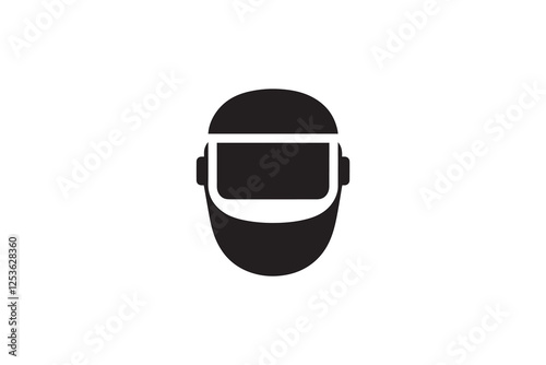 welding safety helmet icon vector silhouette isolated in white background