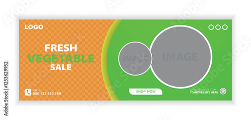 Flat design supermarket facebook cover template