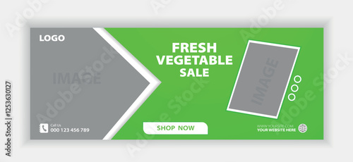 Flat design supermarket facebook cover template
