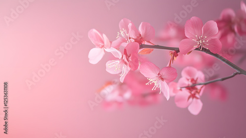Delicate Pink Cherry Blossoms on a Soft Pastel Background