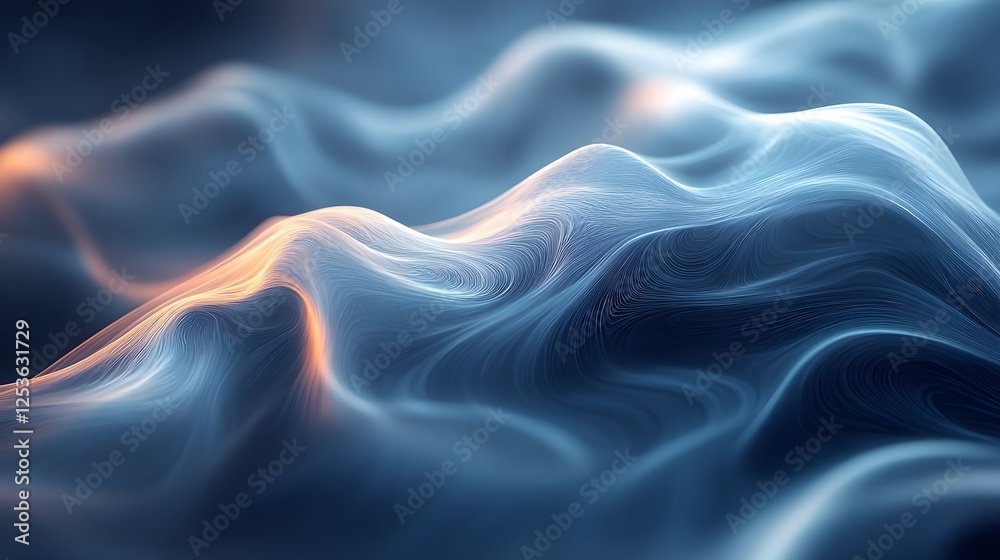 Obraz premium A blurred, flowing background where dark blue dissolves into light gray.