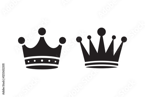 crown icon vector silhouette isolated in white background