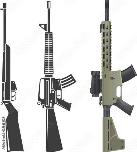 Crossed Rifles Emblem Vector