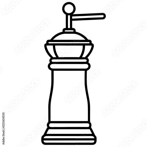 Sleek Pepper Mill Outline Vector Design
