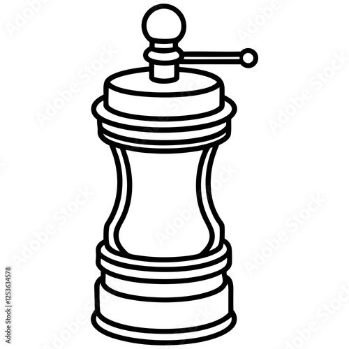 Sleek Pepper Mill Outline Vector Design