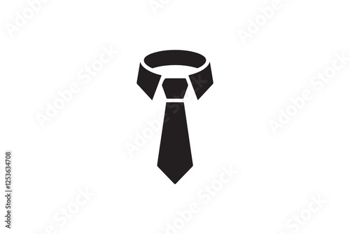 Tie vector silhouette isolated in white background
