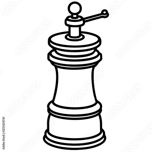 Sleek Pepper Mill Outline Vector Design