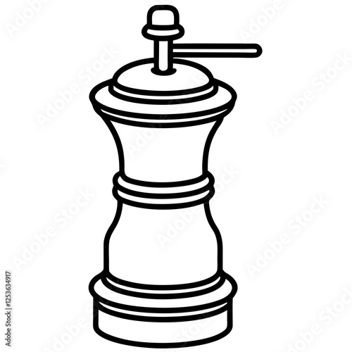 Sleek Pepper Mill Outline Vector Design