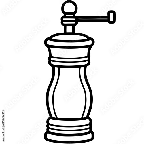 Sleek Pepper Mill Outline Vector Design