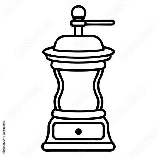 Sleek Pepper Mill Outline Vector Design