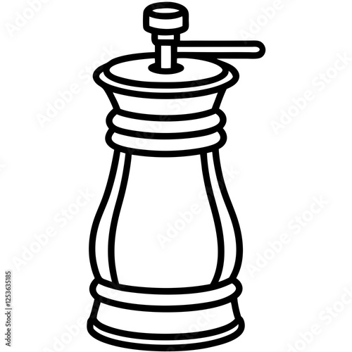 Sleek Pepper Mill Outline Vector Design