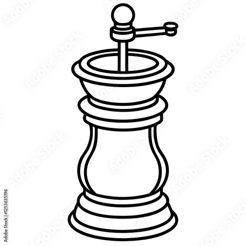Sleek Pepper Mill Outline Vector Design