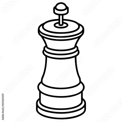 Sleek Pepper Mill Outline Vector Design