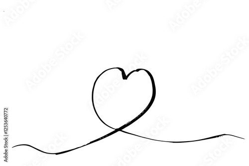 手書きのハートの線のイラスト素材　ベクター